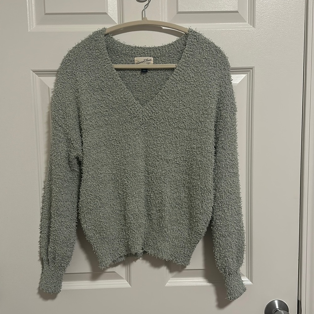 Cozy mint vneck sweater